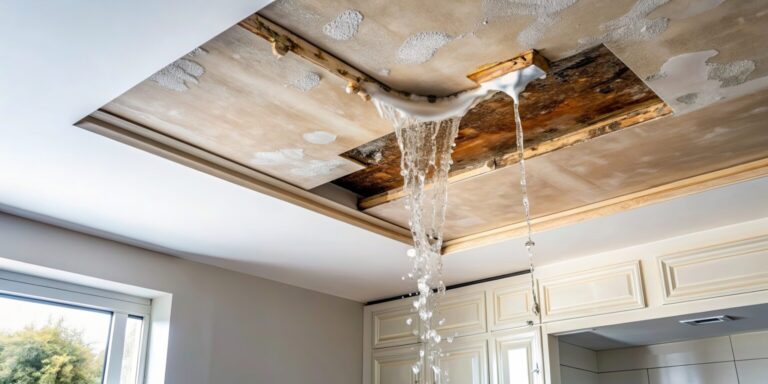 Severe ceiling water damage with active leak and mold growth in Idaho Falls, ID home, requiring emergency water extraction and restoration services